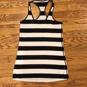 Lululemon Black & White Striped Tank